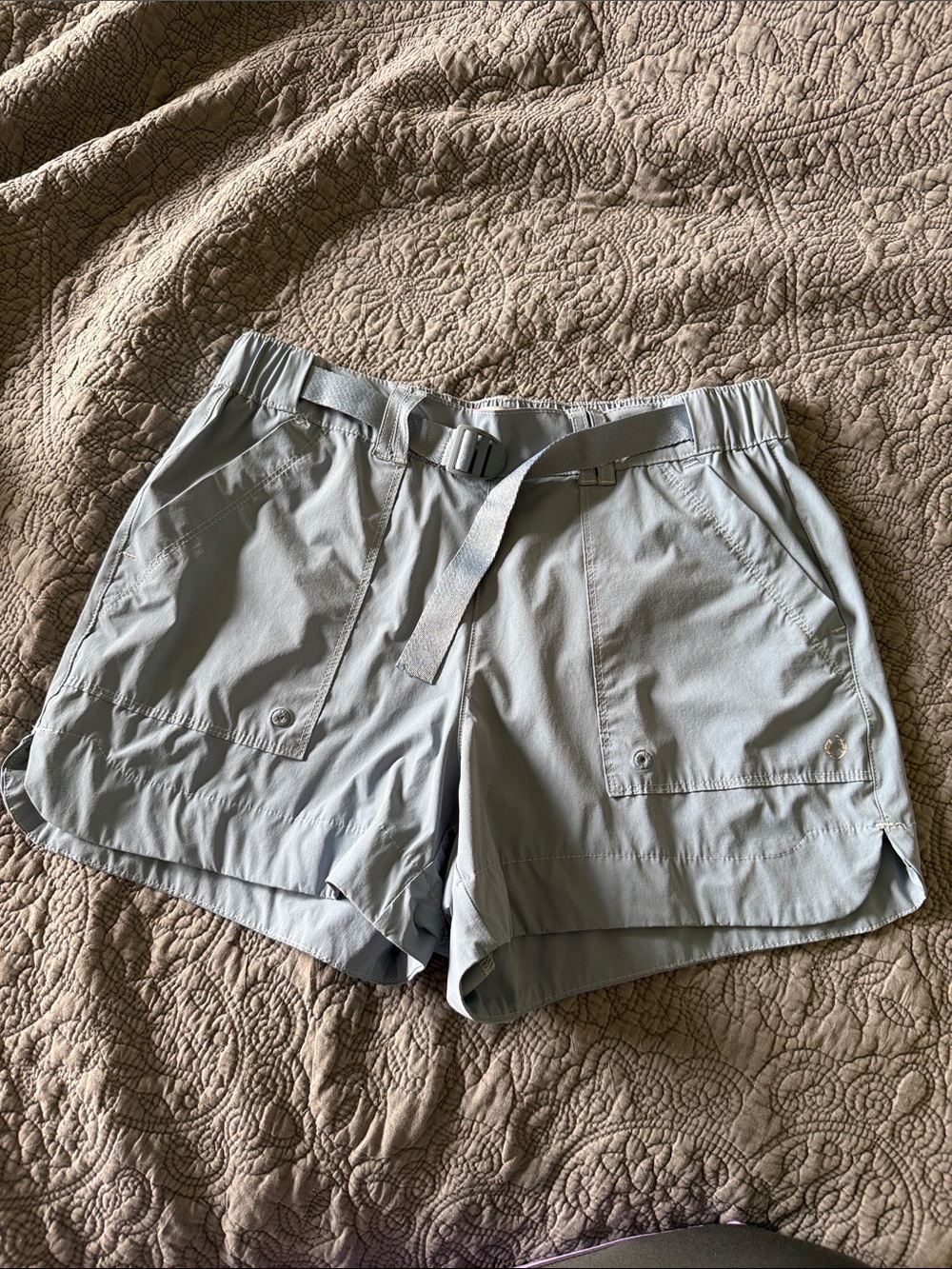 Light Blue Women's Outdoor Shorts with Adjustable Belt